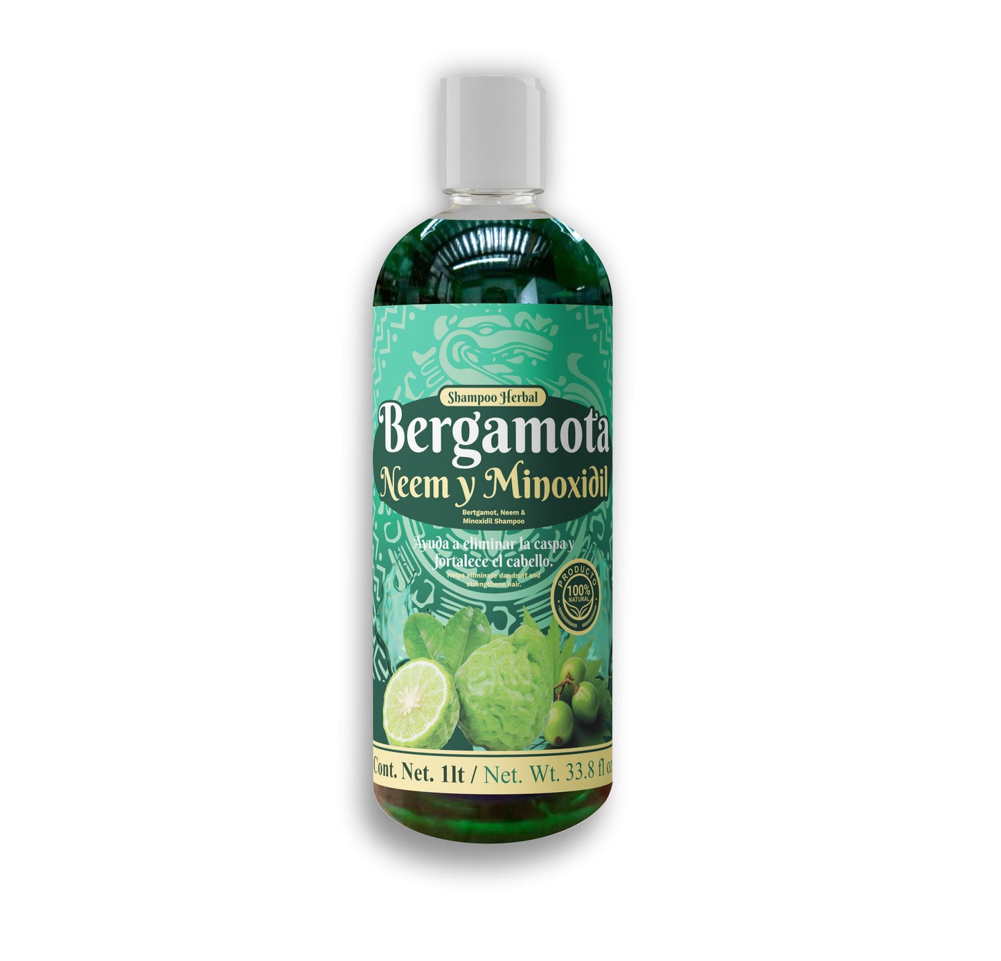 Shampoo herbal Bergamota, Neem y Minoxidil 1 Litro
