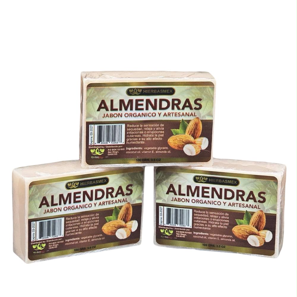 3 Pack Jabon de Barra Bar Soap Almendras Almond