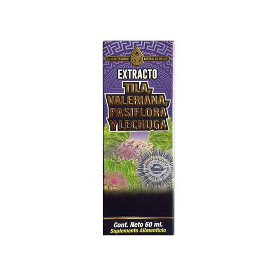 Extracto Tila Valeriana Pasiflora y Lechuga Extract 60 ML.