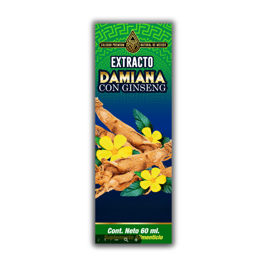 Extracto Damiana con Ginseng 60 ML. Extract