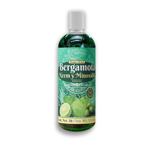 Shampoo herbal Bergamota, Neem y Minoxidil 1 Litro