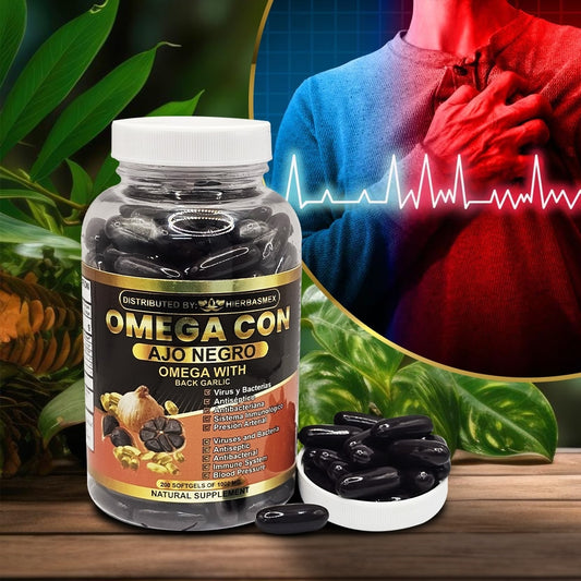 Suplemento Omega con Ajo Negro Supplement 100% Natural