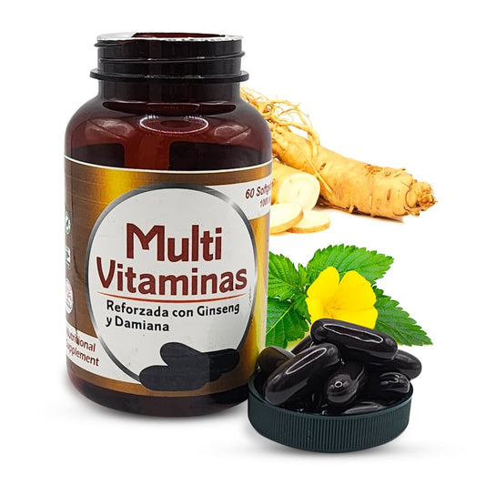 Suplemento Multivitaminas con Ginseng y Damiana Supplement 100% Natural