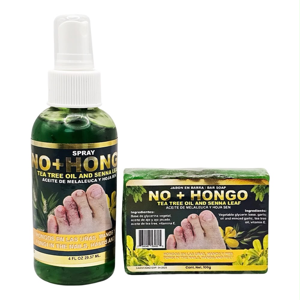 Spray Hongos 4 fl oz. y Jabon de Barra Hongos 100% Natural