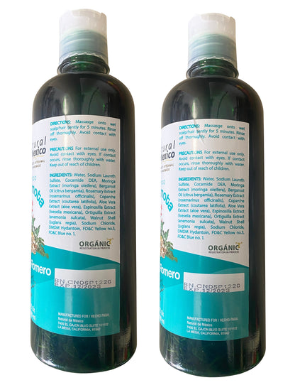 2 Pack Shampoo de Bergamota con Moringa y Romero Shampoo 16 Fl Oz Enriquecido Premium Quality