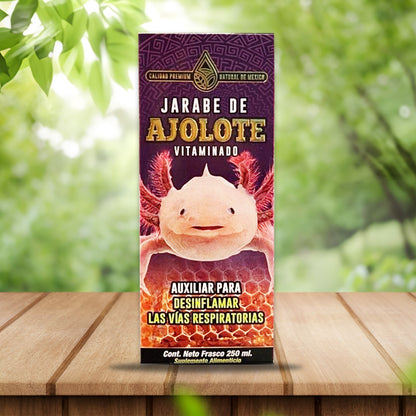 Jarabe de Ajolote Vitaminado 250ml Ayuda a Desinflamar Vías Respiratorias Soporte Bronquios