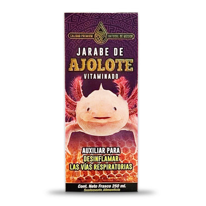 Jarabe de Ajolote Vitaminado 250ml Ayuda a Desinflamar Vías Respiratorias Soporte Bronquios