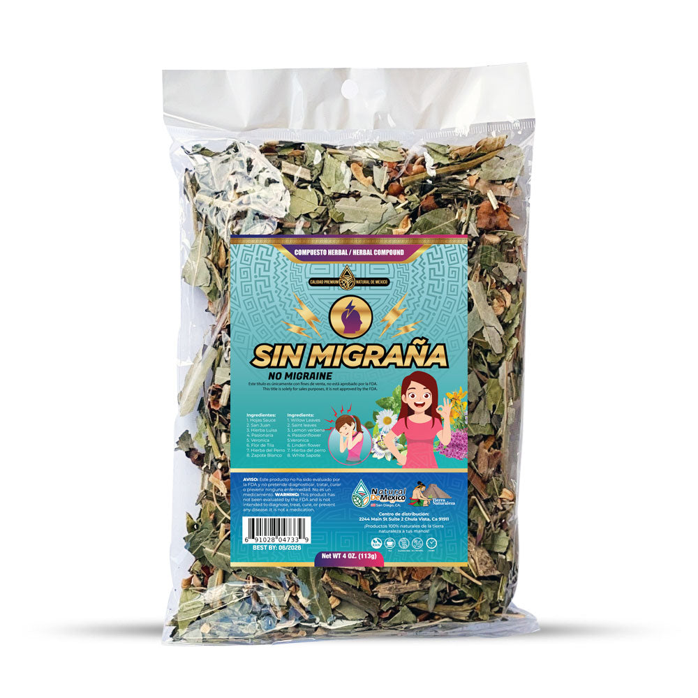 Compuesto Herbal Migraña Migrana 4 onzas Te Tea 4 Oz.