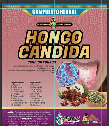 Compuesto Herbal Hongo Candida 4 Onzas Te Tea 4 Oz.