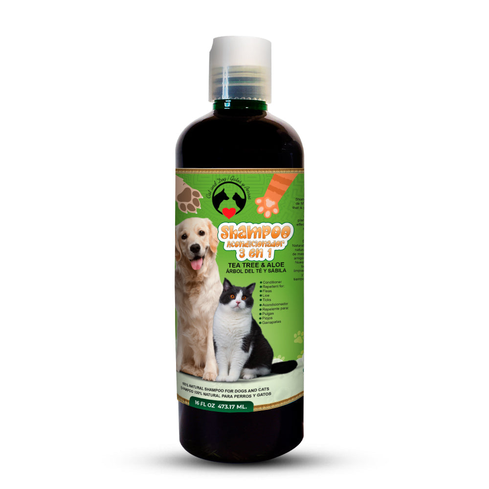 Shampoo y Acondicionador para perros y gatos mascotas 16 Oz.