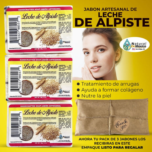 3 Pack Leche de Alpiste Jabon de Barra Bar Soap