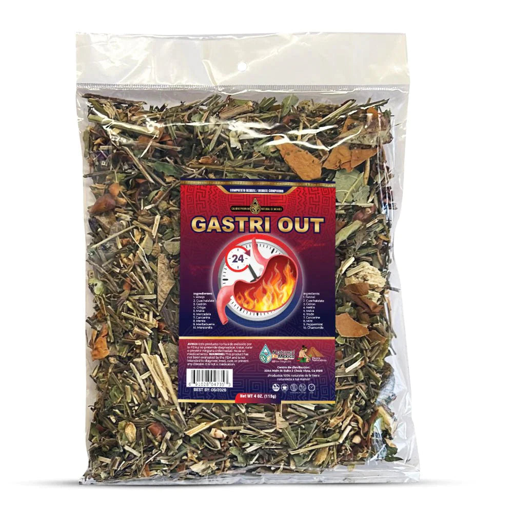 Compuesto Herbal Gastritis GastriOut Gastri Out 4 onzas Te Tea 4 Oz.