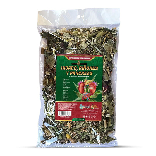 Compuesto Herbal Hígado, Riñon y Páncreas 4 Onzas Te Tea 4 Oz.