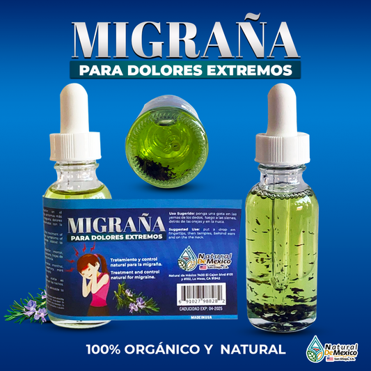 2 PACK Gotas Naturales para la Migraña tratamiento sintomas comunes demigraña