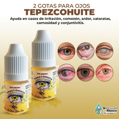 Gotas de Tepezcohuite Pack de 2 para limpiar y curar tus ojos naturalmente