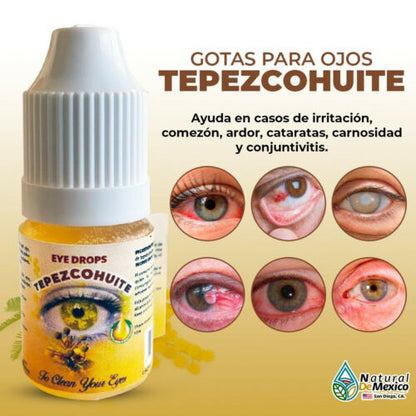 Gotas de Tepezcohuite Eye Drops para limpiar y cuidar tus ojos Natural de México